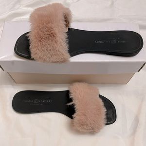 Chinese Laundry faux fur  Modonna sandals